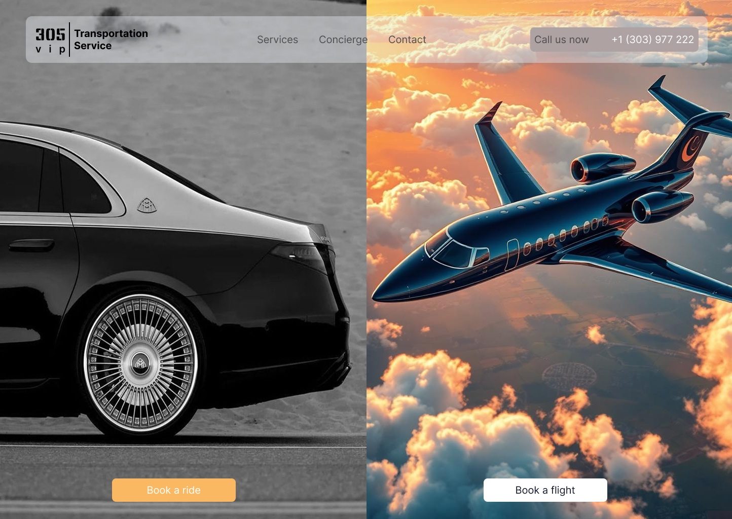 305 VIP luxury transportation hero